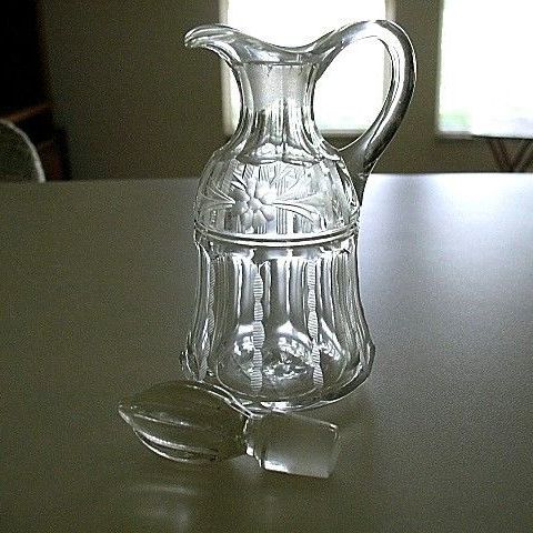 Cruet Duncan Miller Punty Band Wheel Cut Floral Beads Cruet Duncan Miller Punty Band Wheel Cut Floral Beads