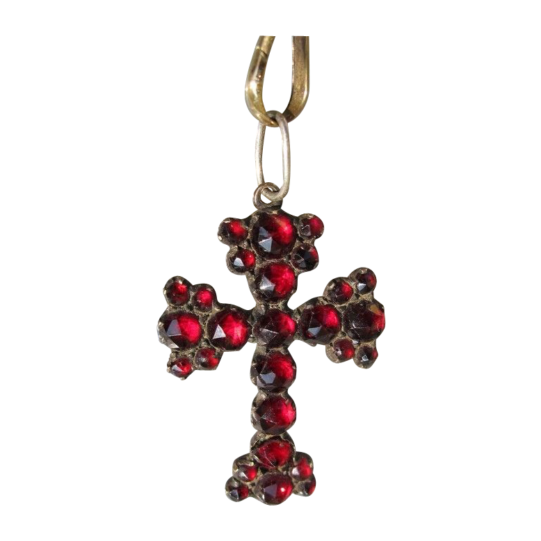 Antique Victorian Garnet cross pendant Antique Victorian Garnet cross pendant
