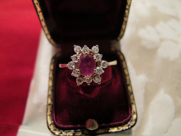 Ruby and Diamond ring set in fourteen karat white and yellow gold Ruby and Diamond ring set in fourteen karat white and yellow gold