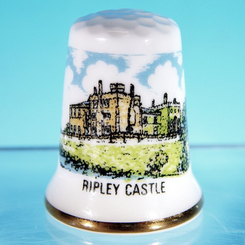 Souvenir Bone China Thimble Made in England RIPLEY CASTLE Souvenir Bone China Thimble Made in England RIPLEY CASTLE