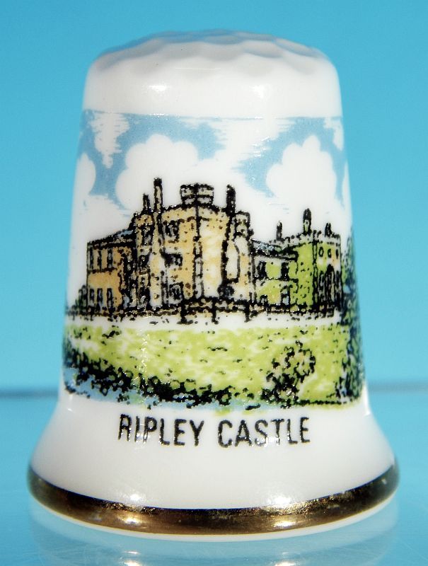 Souvenir Bone China Thimble Made in England RIPLEY CASTLE Souvenir Bone China Thimble Made in England RIPLEY CASTLE