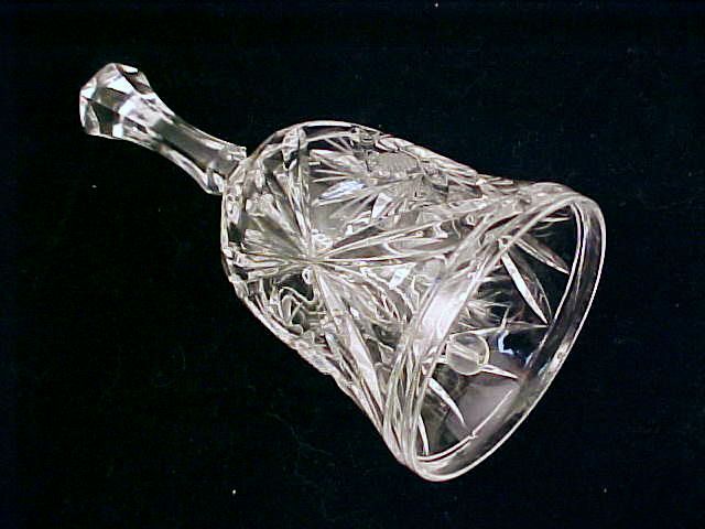 Vintage Crystal Glass Dinner Bell FACETED WREATH Vintage Crystal Glass Dinner Bell FACETED WREATH