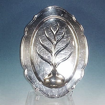 WALLACE Silver Plate 16" Oval Footed Meat Carving & Serving Platter Tray #6055N WALLACE Silver Plate 16" Oval Footed Meat Carving & Serving Platter Tray #6055N