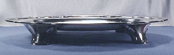WALLACE Silver Plate 16" Oval Footed Meat Carving & Serving Platter Tray #6055N WALLACE Silver Plate 16" Oval Footed Meat Carving & Serving Platter Tray #6055N