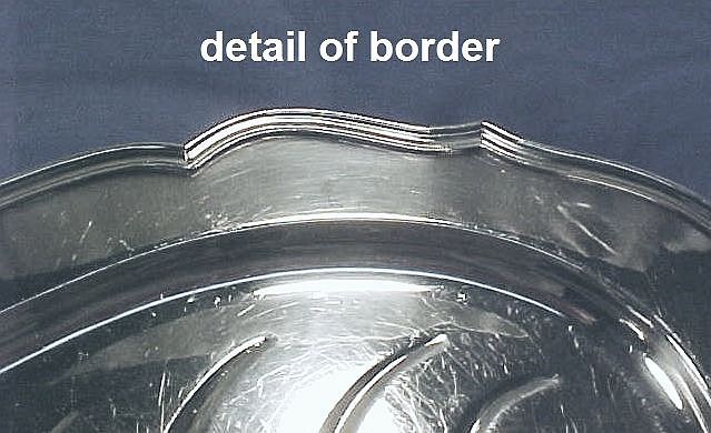 WALLACE Silver Plate 16" Oval Footed Meat Carving & Serving Platter Tray #6055N WALLACE Silver Plate 16" Oval Footed Meat Carving & Serving Platter Tray #6055N