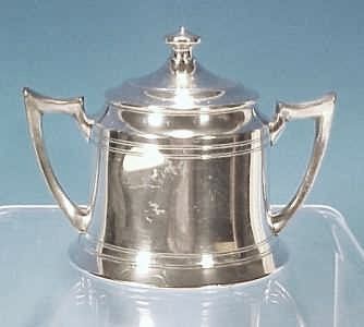 Antique F. B. ROGERS SILVER CO. Quadruple Silverplate Covered Sugar Bowl & Creamer Set - Monogram Antique F. B. ROGERS SILVER CO. Quadruple Silverplate Covered Sugar Bowl & Creamer Set - Monogram