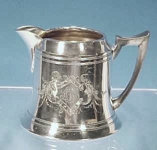 Antique F. B. ROGERS SILVER CO. Quadruple Silverplate Covered Sugar Bowl & Creamer Set - Monogram Antique F. B. ROGERS SILVER CO. Quadruple Silverplate Covered Sugar Bowl & Creamer Set - Monogram
