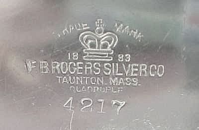 Antique F. B. ROGERS SILVER CO. Quadruple Silverplate Covered Sugar Bowl & Creamer Set - Monogram Antique F. B. ROGERS SILVER CO. Quadruple Silverplate Covered Sugar Bowl & Creamer Set - Monogram