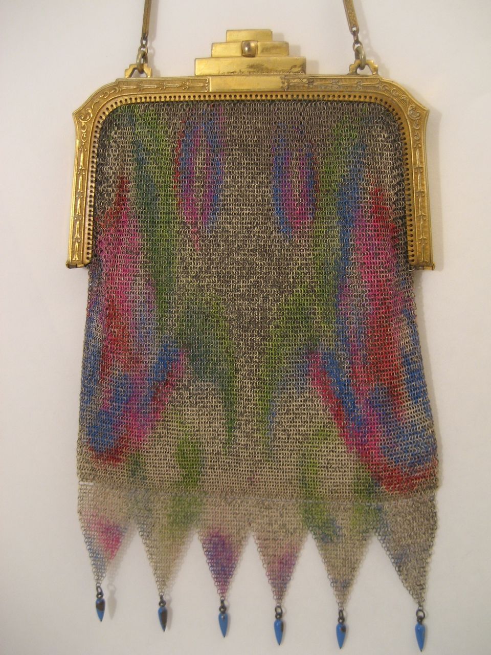 Vintage Whiting Davis Dresden Mesh Purse Handbag Bag 6 Drops Vintage Whiting Davis Dresden Mesh Purse Handbag Bag 6 Drops