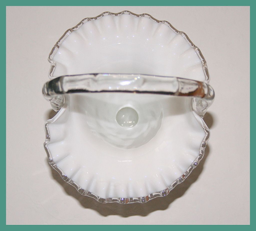 Beautiful Vintage Fenton Silver Crest 11 Inch.Basket-Rare Beautiful Vintage Fenton Silver Crest 11 Inch.Basket-Rare