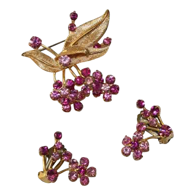 Beautiful Vintage Demi-Parure, Brooch & Earrings, Made in Austria Beautiful Vintage Demi-Parure, Brooch & Earrings, Made in Austria