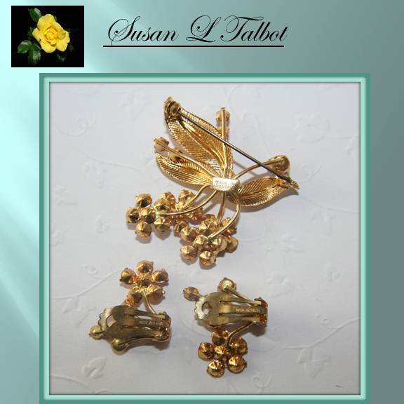 Beautiful Vintage Demi-Parure, Brooch & Earrings, Made in Austria Beautiful Vintage Demi-Parure, Brooch & Earrings, Made in Austria