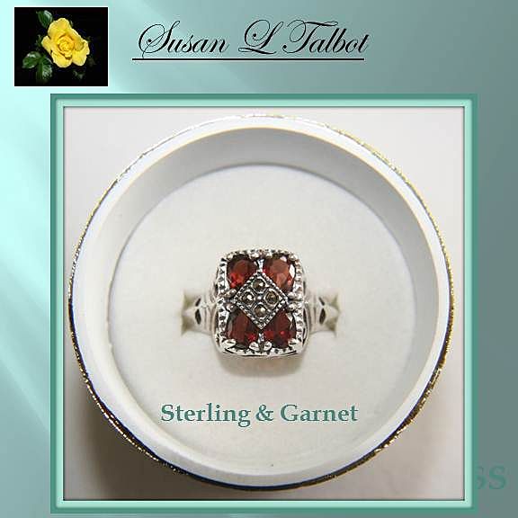 50% Off-Beautiful Vintage Sterling, Garnet, and Marcasite Ring 50% Off-Beautiful Vintage Sterling, Garnet, and Marcasite Ring