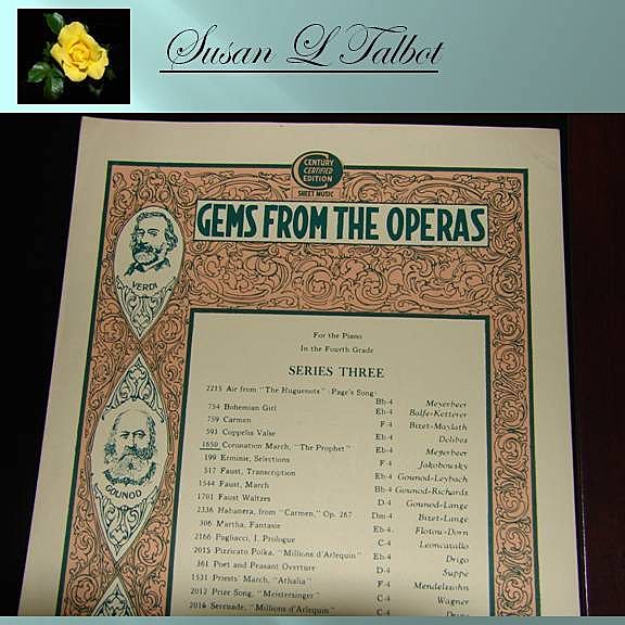 Reduced-Vintage Sheet Music "Gems From The Operas - Coronation March" 1912 Reduced-Vintage Sheet Music "Gems From The Operas - Coronation March" 1912