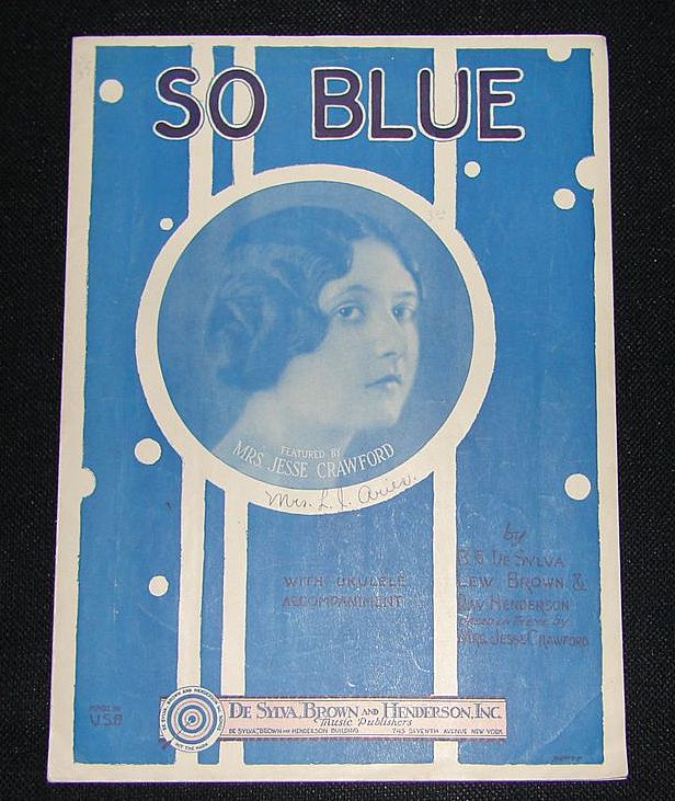 Vintage Sheet Music from 1927 "So Blue" Vintage Sheet Music from 1927 "So Blue"