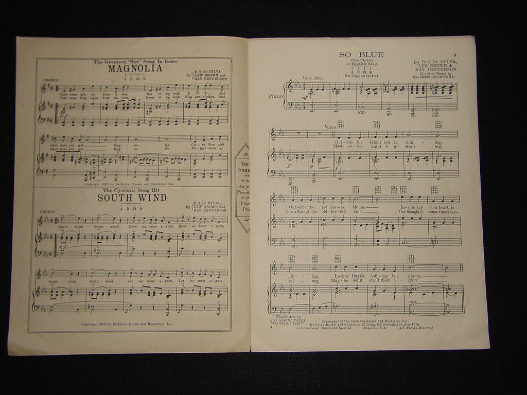 Vintage Sheet Music from 1927 "So Blue" Vintage Sheet Music from 1927 "So Blue"