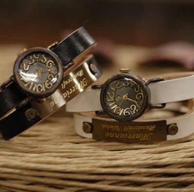 White & Black Bracelat type handmade custom watch T-LADY nameplate Marrianne handcraft studio White & Black Bracelat type handmade custom watch T-LADY nameplate Marrianne handcraft studio