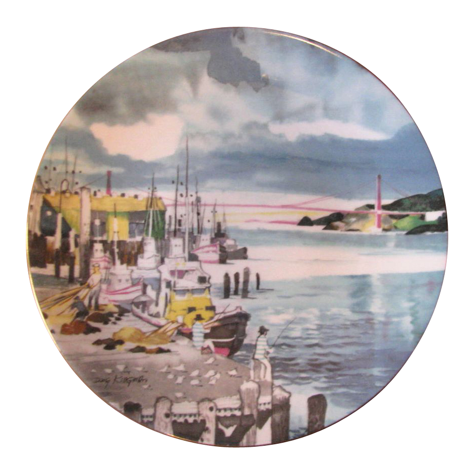 Vintage Dong Kingman & Royal Doulton Series-Ware, Fisherman's Wharf Collectible Plate Vintage Dong Kingman & Royal Doulton Series-Ware, Fisherman's Wharf Collectible Plate