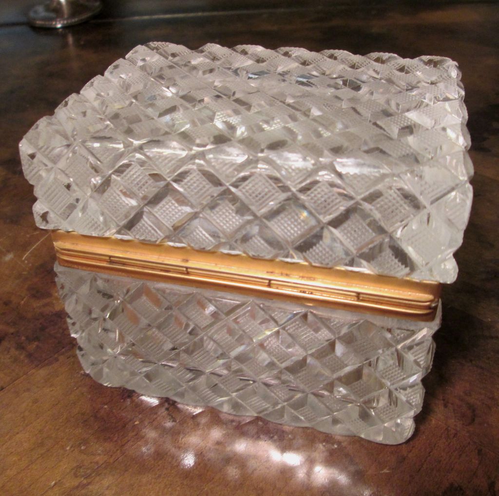 Antique Cut Crystal Hinged Box from ewantiques on Ruby Lane