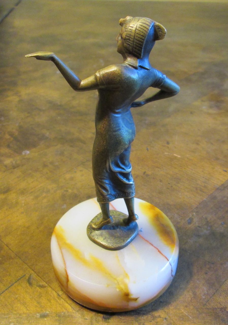Signed German Bronze Egyptian Revival Female Figure, Circa 1920 Signed German Bronze Egyptian Revival Female Figure, Circa 1920