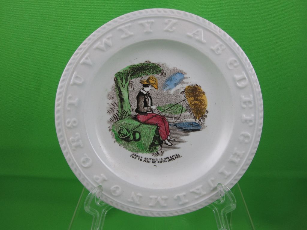 ABC Early Victorian Transfer Child's Plate, "Harry Baiting" ABC Early Victorian Transfer Child's Plate, "Harry Baiting"