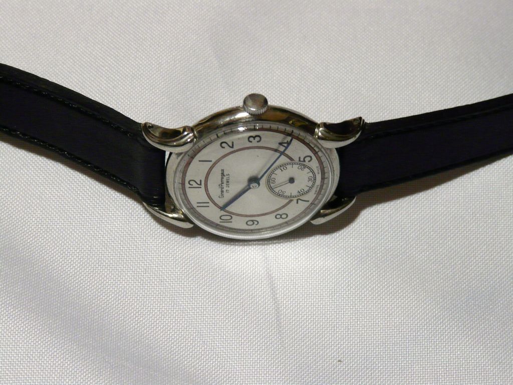 Elegant Large 1940s Men's Girard Perregaux Fancy Lugs Manual Wind Movement Elegant Large 1940s Men's Girard Perregaux Fancy Lugs Manual Wind Movement