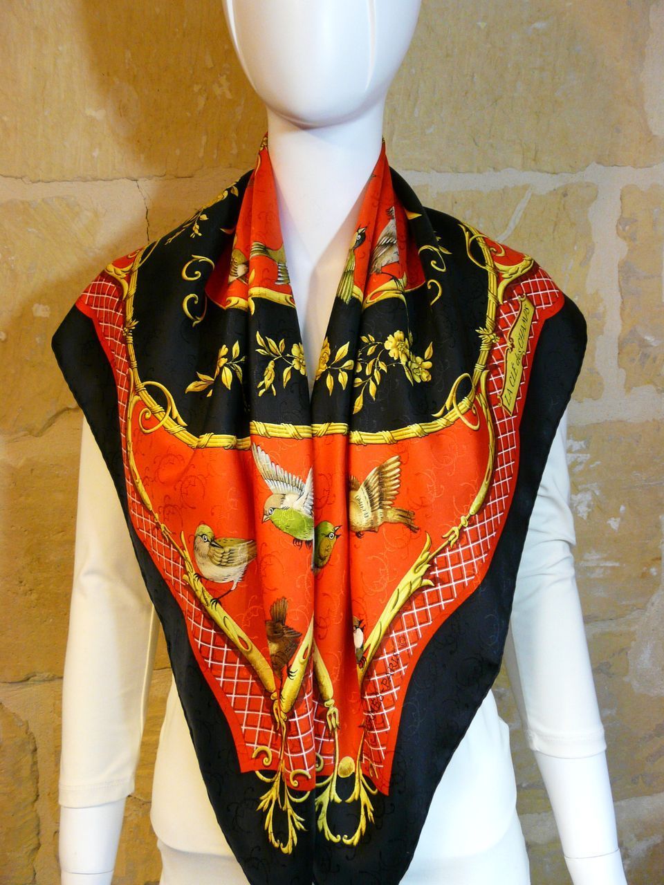Authentic Vintage Hermes Silk Jacquard Scarf La Cle Des Champs by Francoise Faconnet - RARE Authentic Vintage Hermes Silk Jacquard Scarf La Cle Des Champs by Francoise Faconnet - RARE