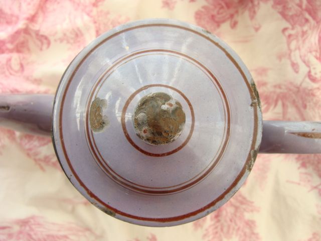 French Vintage Enamelware Coffee Pot, Violet French Vintage Enamelware Coffee Pot, Violet