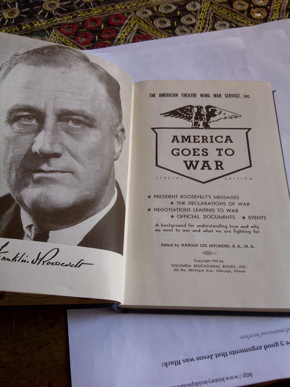1942 America at War/Theatre wing Bankhead/McGuire/Karloff/Swenson/Selena Royle 24 signatures 1942 America at War/Theatre wing Bankhead/McGuire/Karloff/Swenson/Selena Royle 24 signatures