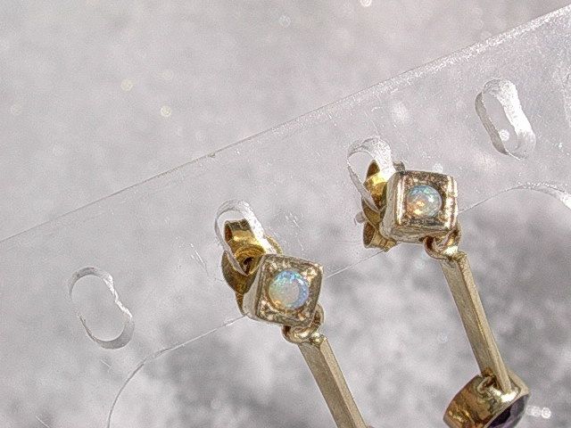 14kt Amethyst/Opal Dangle Earring 14kt Amethyst/Opal Dangle Earring