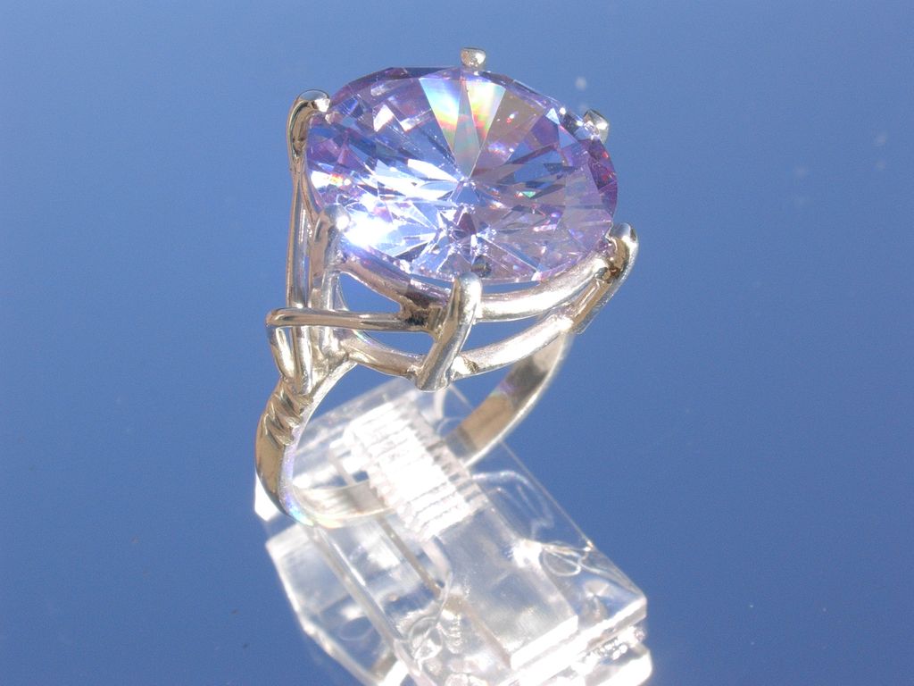 Sterling Large Amethyst (Man Made) Gemstone Incredible Ladies Ring Sterling Large Amethyst (Man Made) Gemstone Incredible Ladies Ring