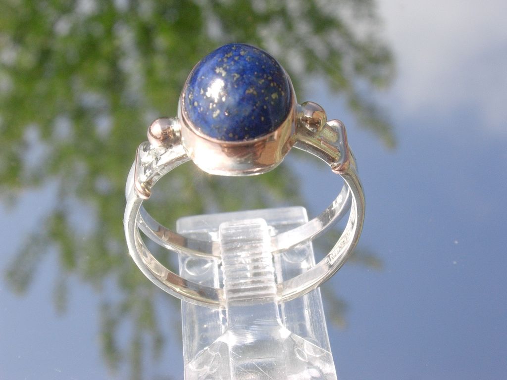 Sterling/9kt Pink Gold Ladies Lapis Lazuli Ring Sterling/9kt Pink Gold Ladies Lapis Lazuli Ring