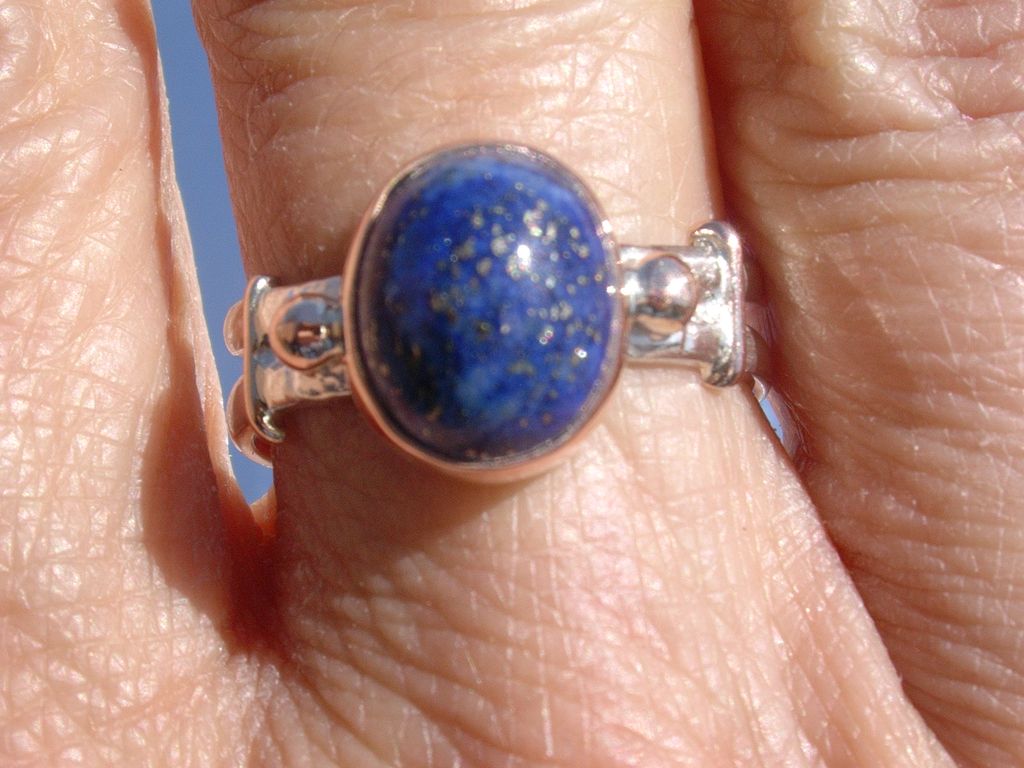Sterling/9kt Pink Gold Ladies Lapis Lazuli Ring Sterling/9kt Pink Gold Ladies Lapis Lazuli Ring