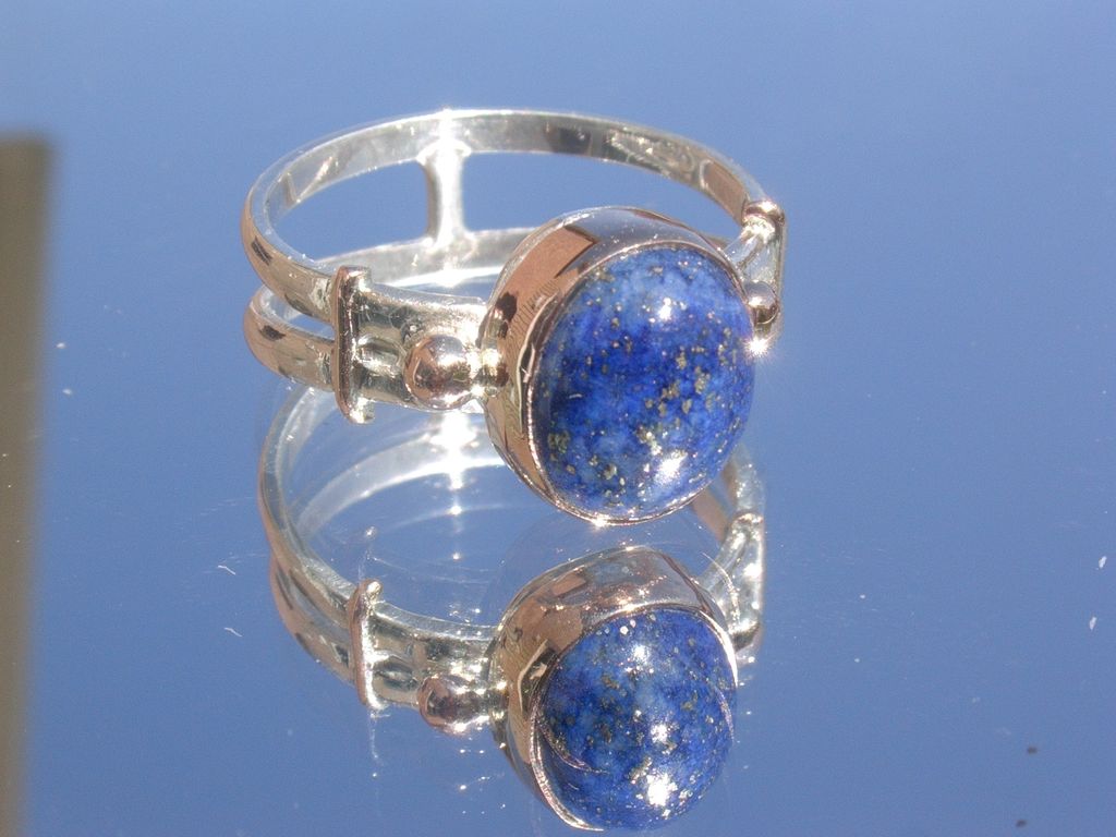 Sterling/9kt Pink Gold Ladies Lapis Lazuli Ring Sterling/9kt Pink Gold Ladies Lapis Lazuli Ring