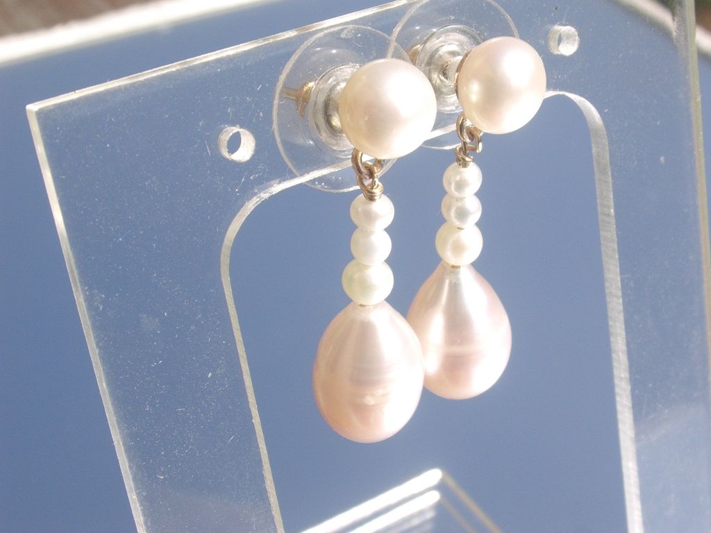 14kt Multi Freshwater Pearl Dangle Earrings 14kt Multi Freshwater Pearl Dangle Earrings
