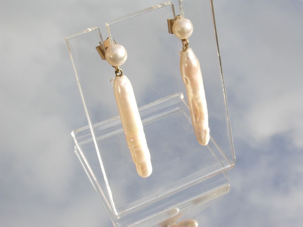 14kt Freshwater Pearl Mix Dangle Earrings 14kt Freshwater Pearl Mix Dangle Earrings