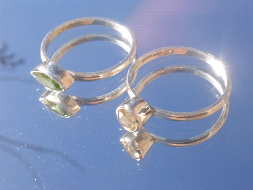 Sterling Peridot/Citrine Stacking Ring Set Sterling Peridot/Citrine Stacking Ring Set