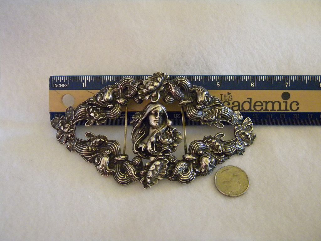 Magnificent & Enormous Unger Brothers Sterling Art Nouveau Girdle Belt Front Magnificent & Enormous Unger Brothers Sterling Art Nouveau Girdle Belt Front