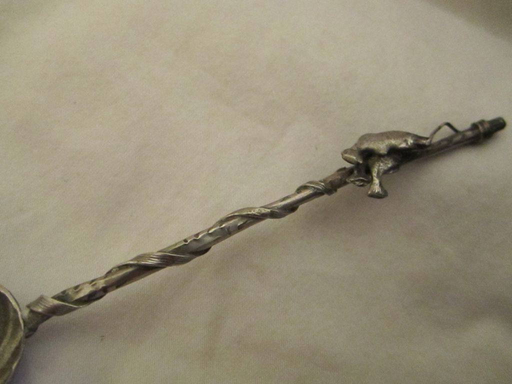 Vintage Sterling Applied Narragansett Figural Triple Fish Oyster Spoon Old Point Comfort Vintage Sterling Applied Narragansett Figural Triple Fish Oyster Spoon Old Point Comfort