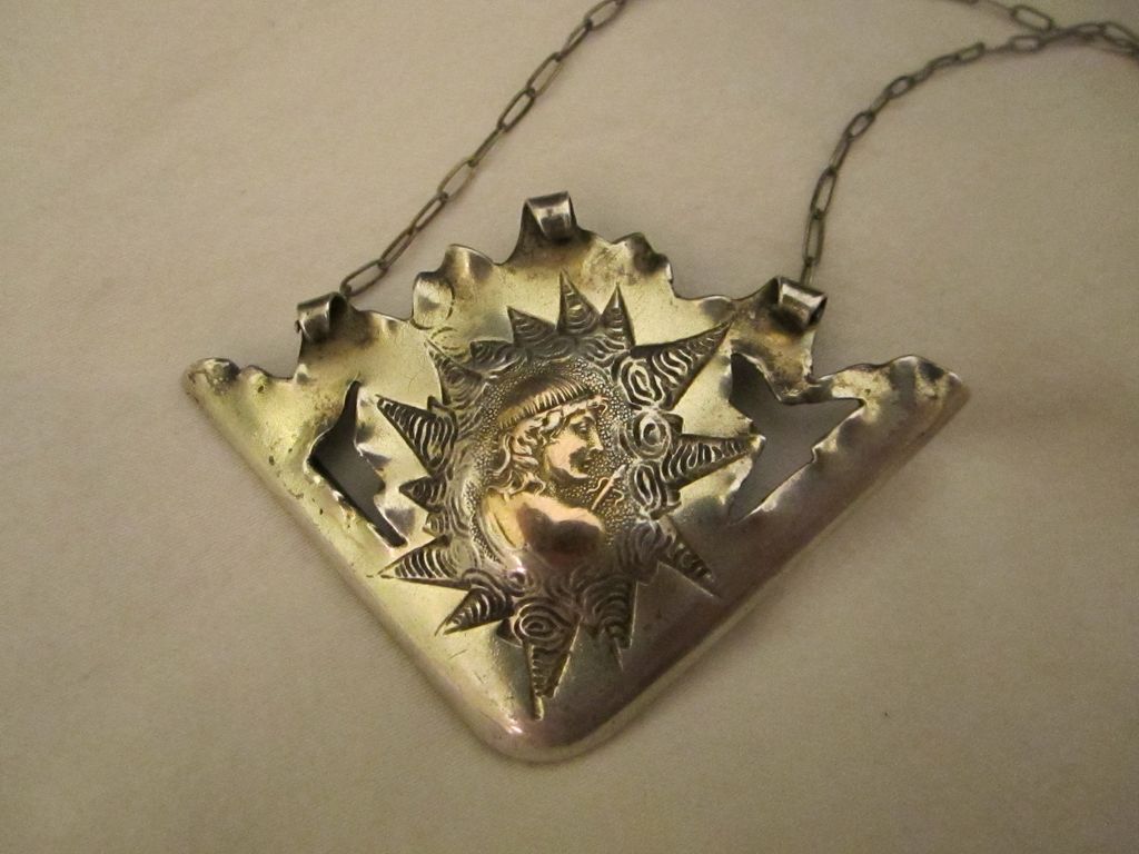 Amazing Victorian Sterling 14k Pendant Necklace Shiebler Amazing Victorian Sterling 14k Pendant Necklace Shiebler