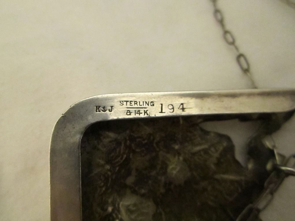 Amazing Victorian Sterling 14k Pendant Necklace Shiebler Amazing Victorian Sterling 14k Pendant Necklace Shiebler