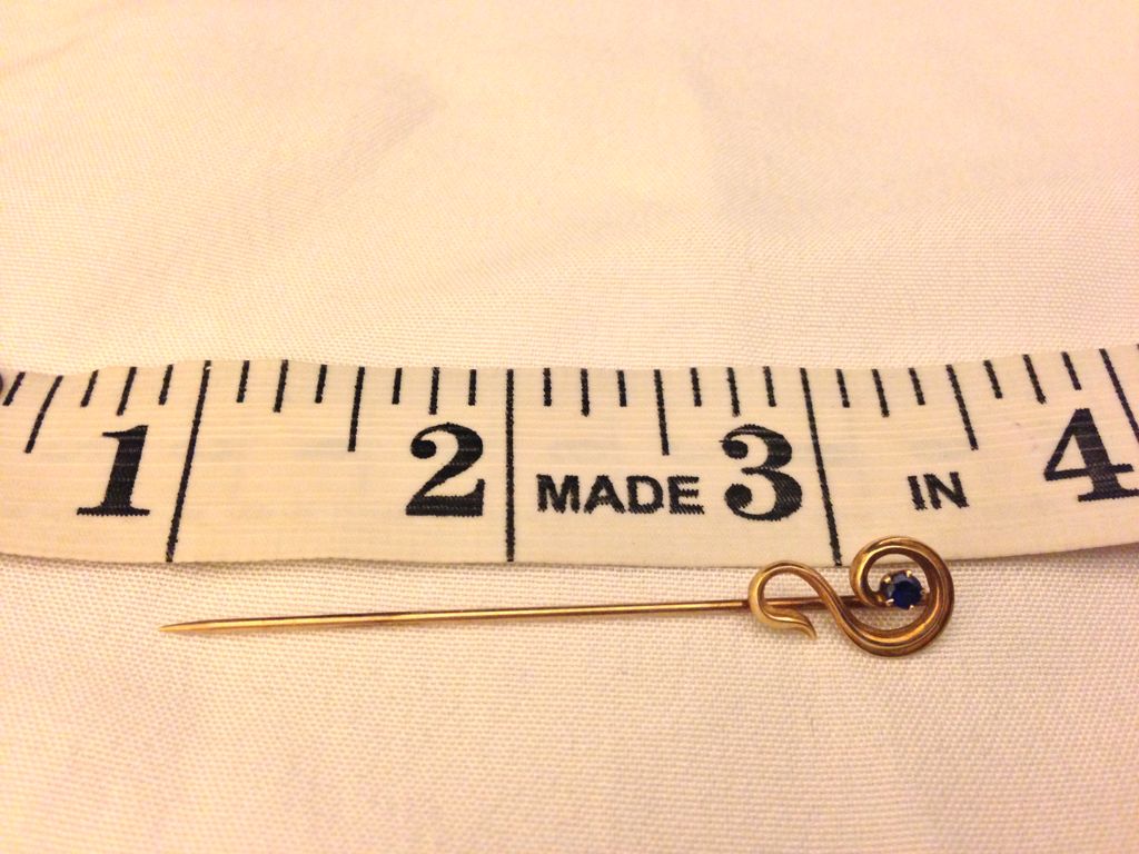 Vintage Art Nouveau 14k Question Mark Stick Pin Vintage Art Nouveau 14k Question Mark Stick Pin