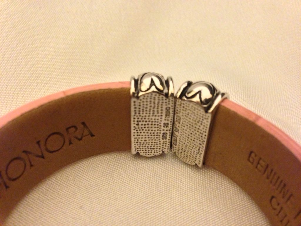 Beautiful Honora Sterling Silver & Pink Leather Pearl Cuff Bracelet Beautiful Honora Sterling Silver & Pink Leather Pearl Cuff Bracelet