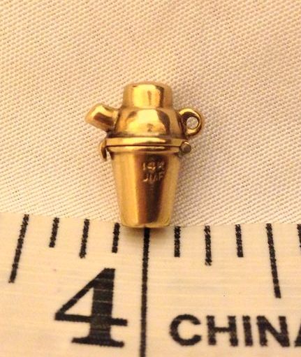 Vintage 14k Martini Shaker Movable Devil Charm Vintage 14k Martini Shaker Movable Devil Charm