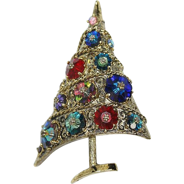 weiss colorful margarita stone christmas tree pin brooch weiss colorful margarita stone christmas tree pin brooch