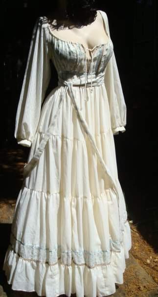 Vintage Gunne Sax Dress Hippie Corset Dress Fantasy Wedding Dress Gown