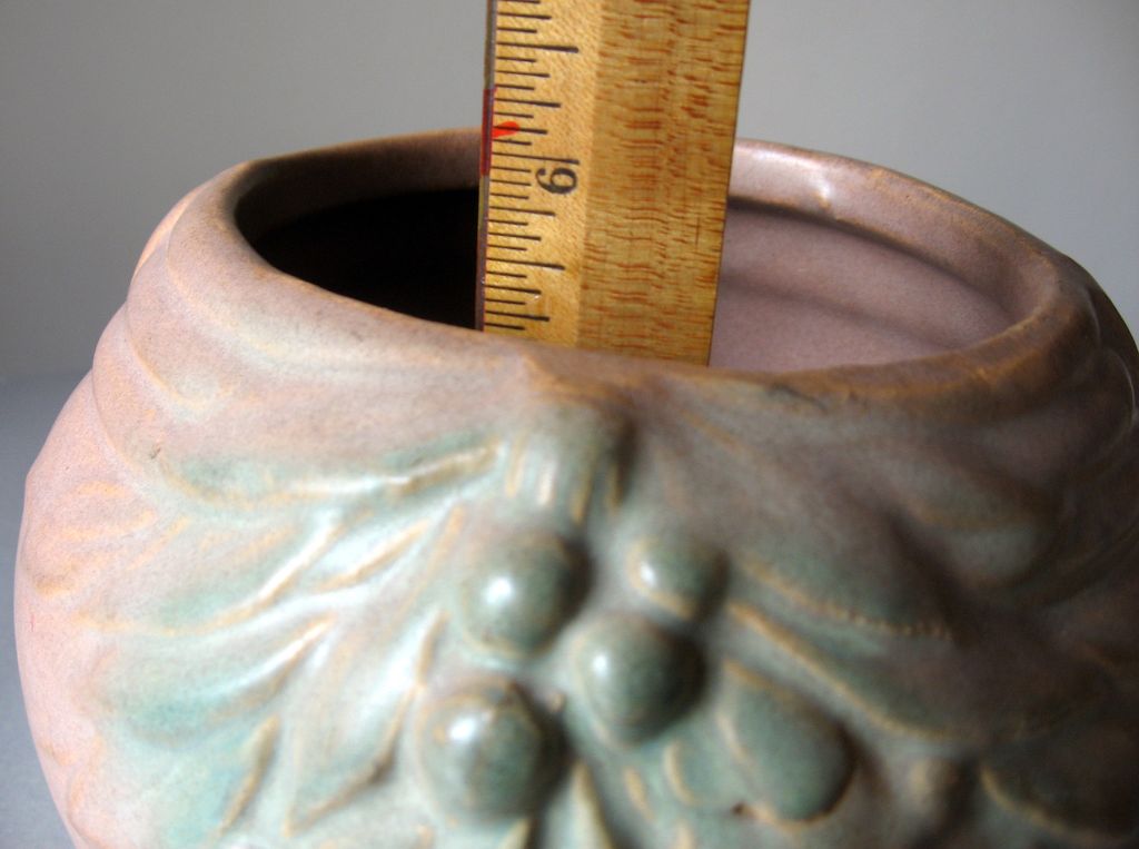 1920's Nelson McCoy Small Jardiniere in Matte Brown and Green Blended Glaze 1920's Nelson McCoy Small Jardiniere in Matte Brown and Green Blended Glaze