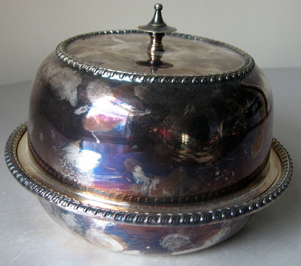 Silverplated Small Serving Dish with Food Warmer Component, Marked EPNS Silverplated Small Serving Dish with Food Warmer Component, Marked EPNS
