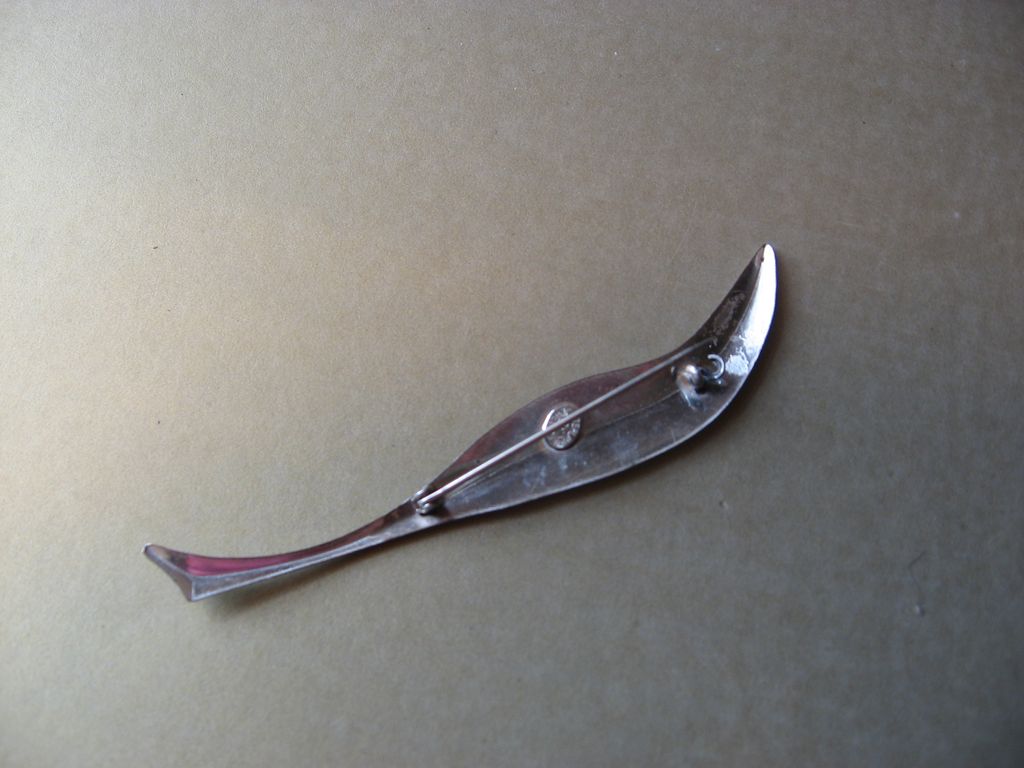 Sterling Silver Marked Brooch/Pin, Modernistic Version of a Bird Sterling Silver Marked Brooch/Pin, Modernistic Version of a Bird