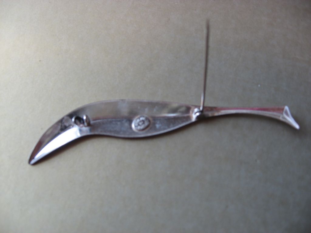 Sterling Silver Marked Brooch/Pin, Modernistic Version of a Bird Sterling Silver Marked Brooch/Pin, Modernistic Version of a Bird